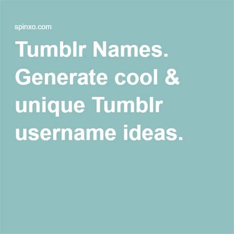 username ideas tumblr|unique tumblr usernames.